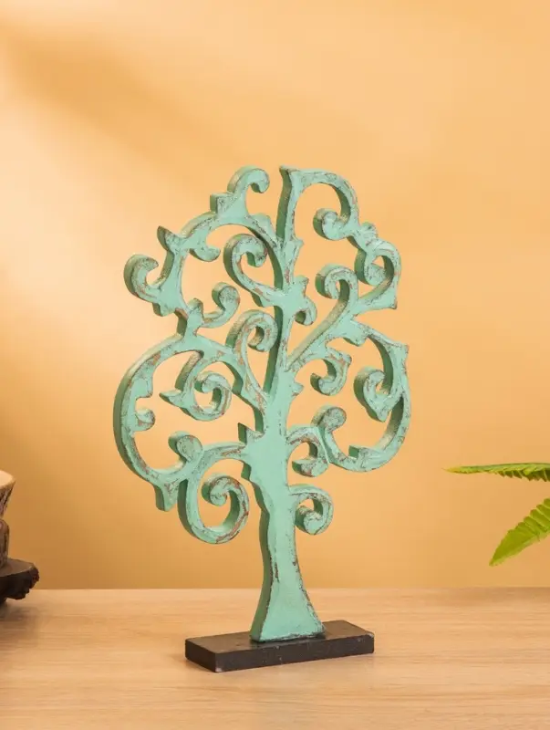 Панно "Древо" МДФ, 30х20х1 см, бирюзовый