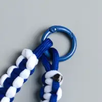 Брелок на карабине "Паракорд" шнур 0,5 см сине-белый 14,5х1,8х0,8 см