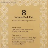 Благовония "INNER SANTE" 8 палочек Пачули