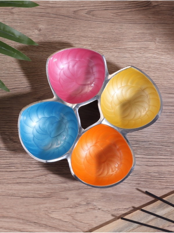 Менажница "Микс" алюминий 23х23х4 см