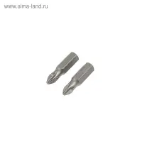 Биты ТУНДРА, намагниченные, сталь CrV, PH2 х 25 мм, 2 шт.