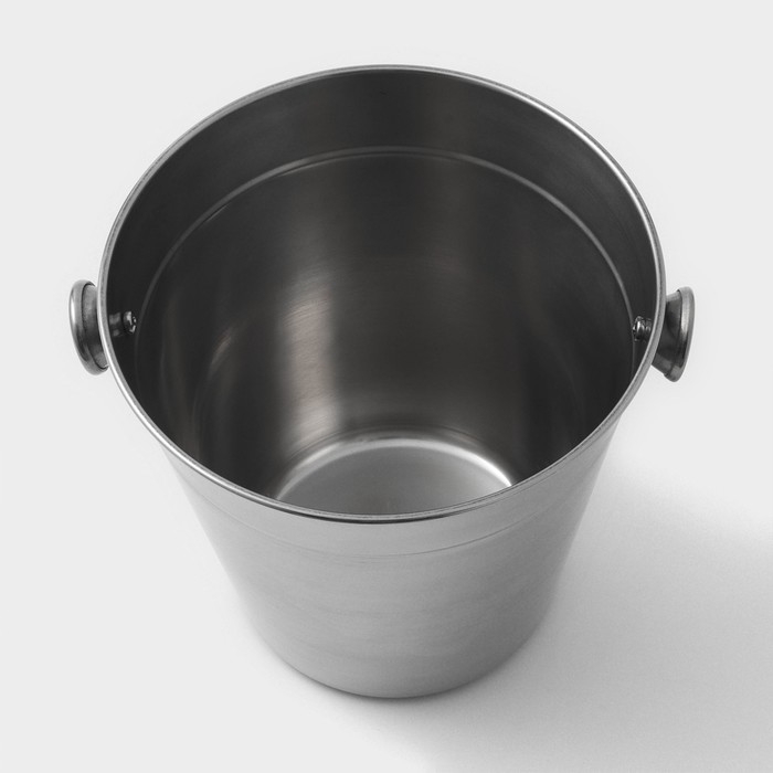 Ведро для льда из нержавеющей стали Доляна, 1,35 л, 14&times;13,5 см, цвет хромированный