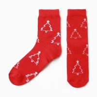 Носки женские Ёлочки, цвет красный, размер 23-25 Носки женские Ёлочки, цвет красный, размер 23-25