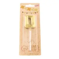 Свеча в торт на шпажке &laquo;Алмаз&raquo;, цифра 0, золотая, 5 см