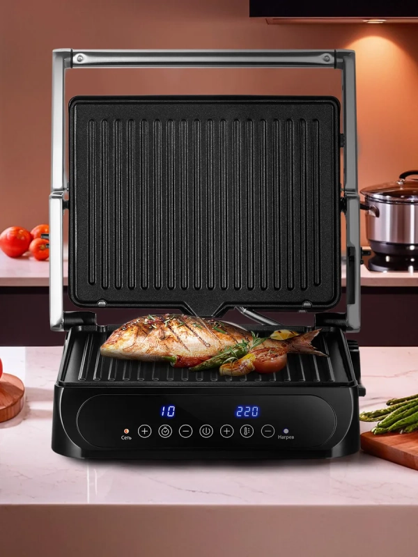 Электрогриль для дома со съемными панелями КТ-3697 - 2000 Вт