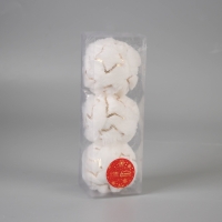 Набор шаров пластик d-8 см, 3 шт "Нежность" звезда, белый Набор шаров пластик d-8 см, 3 шт "Нежность" звезда, белый