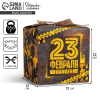 Коробка подарочная складная, упаковка, &laquo;С 23 февраля!&raquo;, 12 х 12 х 12 см