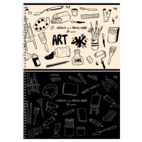 Альбом для рисования А4, 24 листа на гребне, Mono-art, блок офсет 100 г/м&sup2;, МИКС