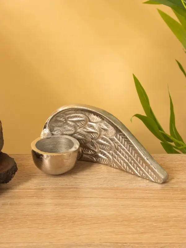 Подсвечник на 2 свечи "Крылья ангела" алюминий 30,5х6,5х7,5 см