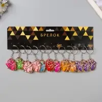 Брелок пластик "Бутон розы" МИКС 4х3,8х1,5 см