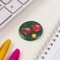 Значок закатной d=35 мм "Шарики" 6,5х6,5 см