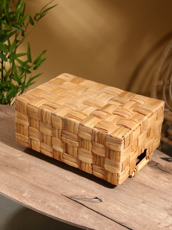 Корзина плетеная 46х31х20 см, водный гиацинт