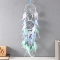 Ловец снов 2 кольца "Бело-голубые облака" d=9 см, d=13 см 65х13 см Ловец снов 2 кольца "Бело-голубые облака" d=9 см, d=13 см 65х13 см