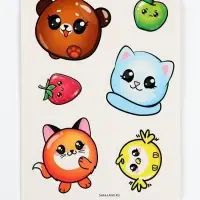 Наклейки &laquo;Зверята&raquo;, 8&times;11 см