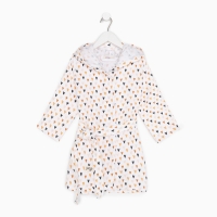 Халат детский муслиновый LoveLife &laquo;Сердечки&raquo; (4 года, рост 104-110 см) 100% хлопок, 235 гр/м2