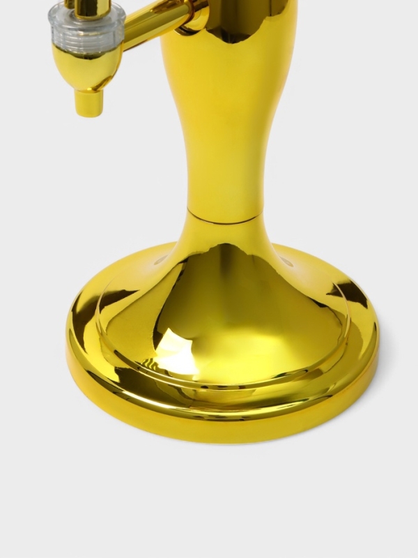 Башня пивная VaviloneDouble, 3 л, ёмкость для льда, подсветка, пластик, золотистая