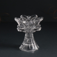 Подсвечник стекло на 1 свечу d=3 см "Бутон розы" прозрачный 8,2х8,2х9 см