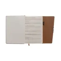 Ежедневник недатированный формат А5, с клапаном, 96л, линия, пвх, Коричневый