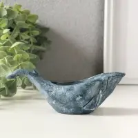 Подставка для мелочей "Кит" 6х14х5 см, гипс, серо-голубой