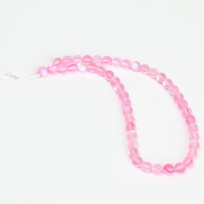 Бусины из натурального камня &laquo;Кошачий глаз&raquo;, набор 46 шт., размер 1 шт. &mdash; 8 мм, светло-розовый