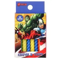 Свечи для торта витые &laquo;С Днем Рождения&raquo;, 8 штук, Мстители