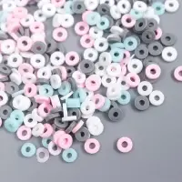 Бусины для творчества PVC "Колечки зефирные" набор &asymp; 330 шт 0,1х0,4х0,4 см