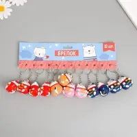 Брелок резина "Котик удачи" МИКС 4х3,3 см