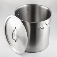 Кастрюля из нержавеющей стали Hanna Kn&ouml;vell HoReCa, 50 л, толщина 0,8 мм, 201 сталь, металлическая крышка