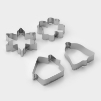 Набор форм для вырезания печенья Доляна &laquo;Снежинка. Домик. Колокольчик. Клевер&raquo;, 4 шт