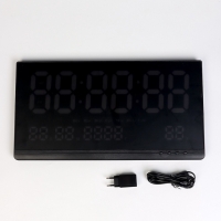 Часы электронные настенные, календарь термометр, 47.5 х 25.3 см, зеленыецифры 10.8 х 5.3 см 107662 Часы электронные настенные, календарь термометр, 47.5 х 25.3 см, зеленыецифры 10.8 х 5.3 см 107662