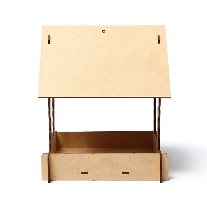 Кормушка своими руками из ХДФ для птиц &laquo;Домик с брёвнами&raquo;, 23 &times; 18 &times; 22 см, Greengo