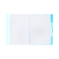 Тетрадь-папка А4 80л кл "FolderBook", пласт обл на закрыт греб с клапан на резинке, синяя