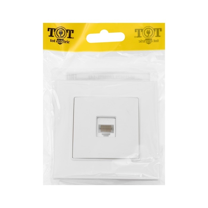 Розетка компьютерная одноместная TOT Matte Glass, скрытая, стекло, белая Розетка компьютерная одноместная TOT Matte Glass, скрытая, стекло, белая