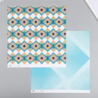 Бумага для скрапбукинга двусторонняя "Ромбы" плотность 180 гр 30,5х32 см