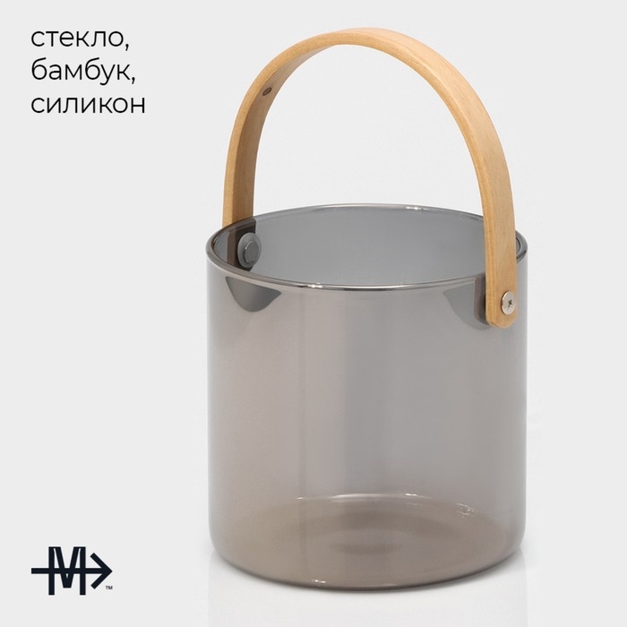 Ведро для льда стеклянное Magistro &laquo;Кайлас&raquo;, 1,5 л, 13&times;13 см