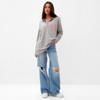 Джемпер женский MIST с воротником поло серый, р. L (48-50) Джемпер женский MIST с воротником поло серый, р. L (48-50)