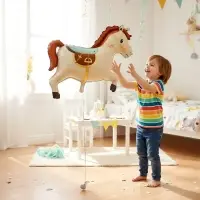 Воздушный шар фольгированный 28" "Лошадка", цвет белый