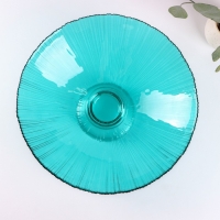 Ваза из стекла для фруктов &laquo;Фейерверк&raquo;, 3,7 л, 33&times;13,5 см, цвет изумрудный