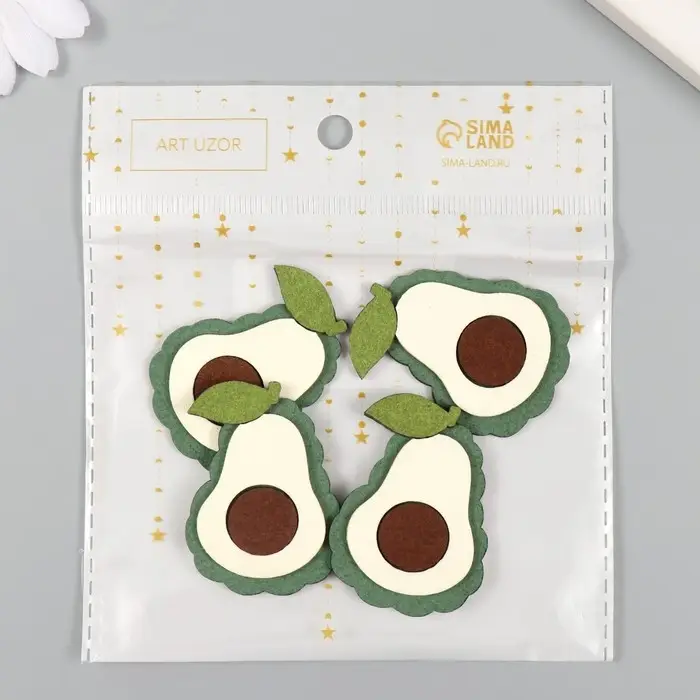 Декор для творчества иск. замша "Авокадо" 3,5х4,8 см