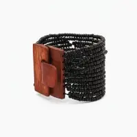 Браслет плетёный 20х5 см, цв. чёрный