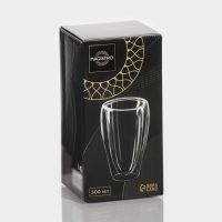 Стакан стеклянный с двойными стенками Magistro &laquo;Поль. Дуо&raquo;, 350 мл, 7,3&times;15 см