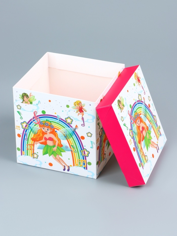 Коробка подарочная самосборная &laquo;Детская&raquo; Фея 15&times;15&times;15 см