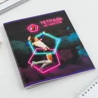 Тетрадь в клетку, 48 л., А5, на скрепке, блок №2 &laquo;Неон&raquo; МИКС