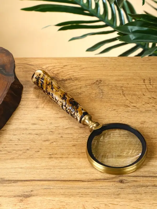 Лупа "Шерлок" латунь, смола 7,5х7,5х20 см