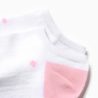 Носки женские укороченные "Котик", цвет белый/розовый, р-р 23-25 Носки женские укороченные "Котик", цвет белый/розовый, р-р 23-25