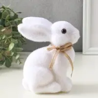 Сувенир пасхальный "Белый заяц с бантиком" 8х13х15 см