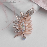 Брошь &laquo; Соло&raquo; веточка, цветная в золоте