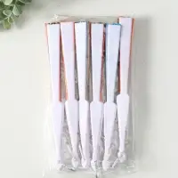 Веер пластик, текстиль "Подсолнухи" МИКС широкие лопасти 23 см