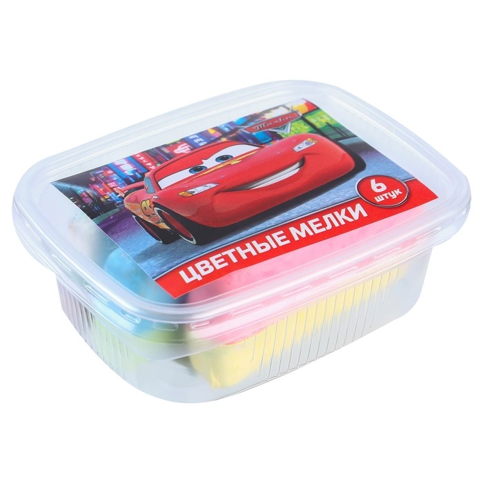 Мелки цветные , Тачки, 6 цветов Мелки цветные , Тачки, 6 цветов
