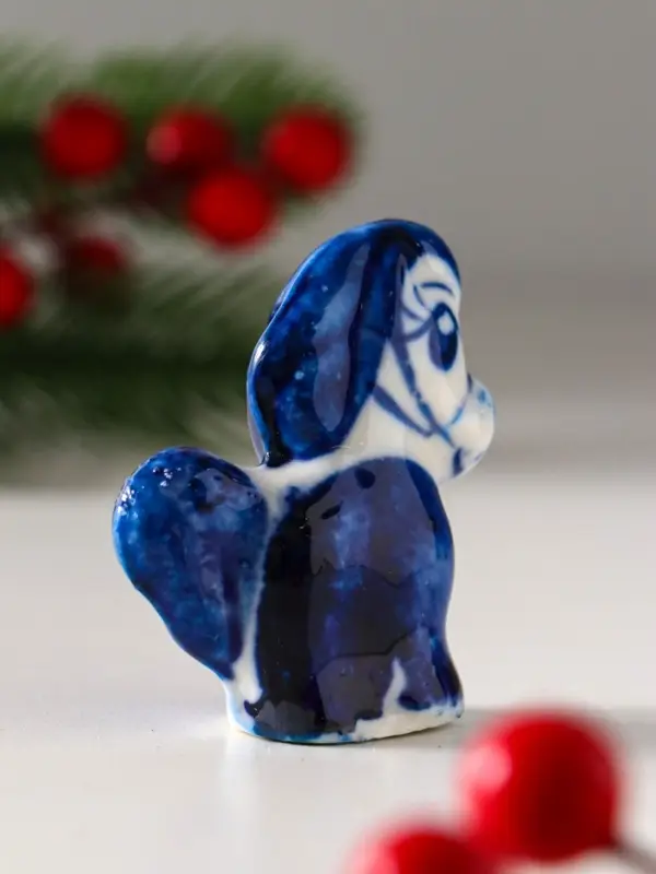 Сувенир "Конь Огонь",5х5 см, гжель